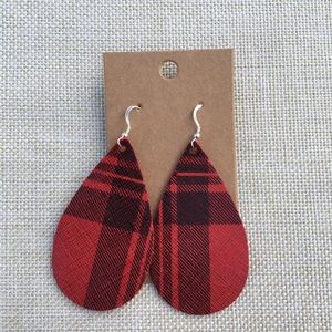 Genuine Leather & Sterling Earrings NWOT